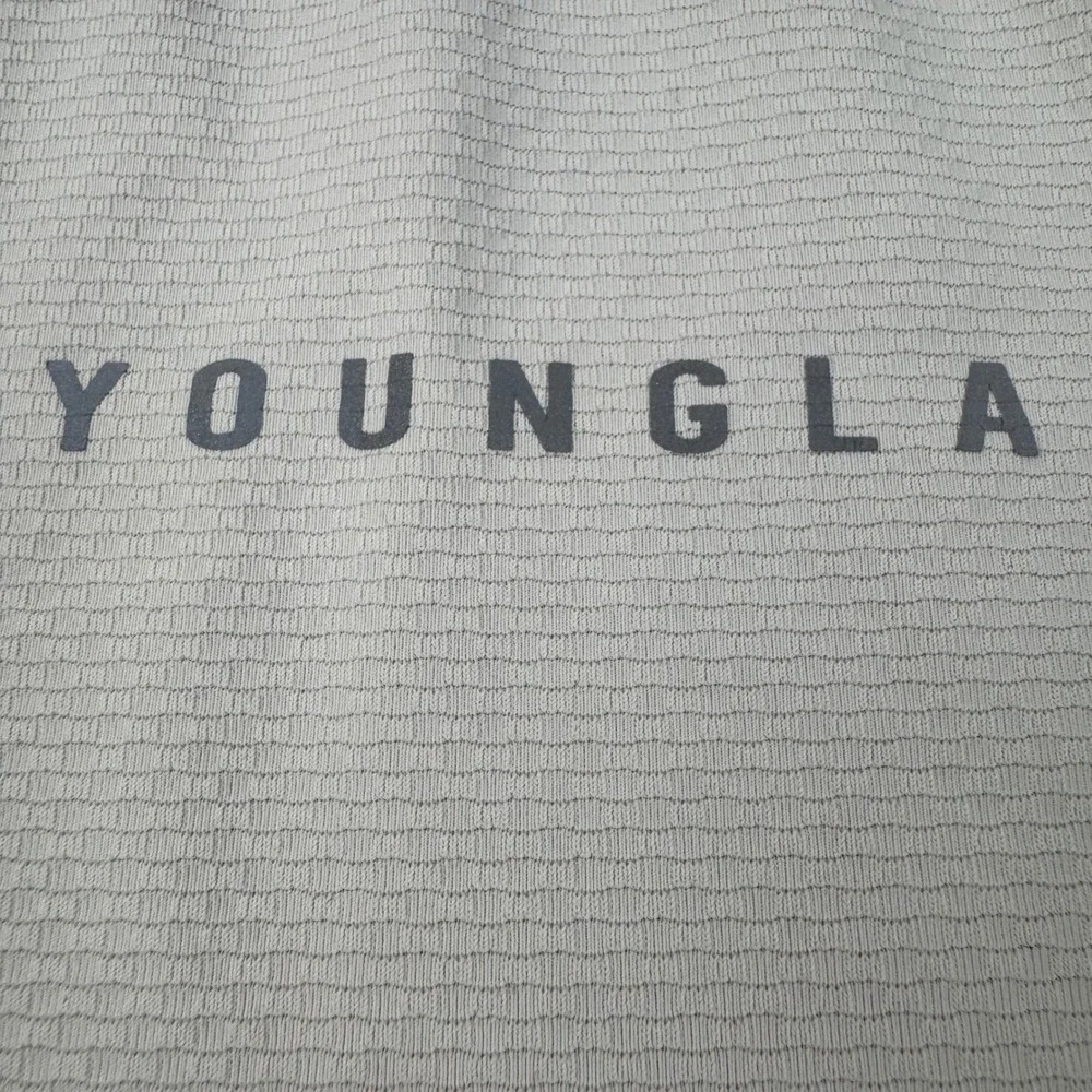 YoungLA Long Sleeve Shirt Mens Medium Beige Performance Athletic Top
